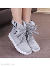 Plain Flat Cotton Criss Cross Round Toe Casual Sport Sneakers