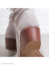 Plain Chunky Low Heeled Velvet Round Toe Date Outdoor Short Ankle Boots