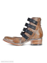 Plain Chunky Low Heeled Round Toe Casual Date Ankle Flat Boots