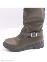 Plain Chunky Low Heeled Round Toe Casual Date Flat Boots