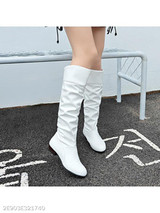 Plain Chunky Low Heeled Round Toe Casual Outdoor Mid Calf Flat Boots