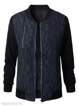 Band Collar Patchwork Color Block Coat