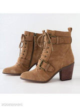 Plain Chunky High Heeled Velvet Point Toe Date Outdoor Short High Heels Boots