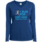 Personalized I Run For Ladies V-neck Long Sleeve Tee