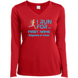 Personalized I Run For Ladies V-neck Long Sleeve Tee