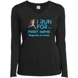 Personalized I Run For Ladies V-neck Long Sleeve Tee