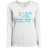Personalized I Run For Ladies V-neck Long Sleeve Tee