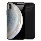 Luxury Space Cover Case for iPhone X XS MAX XR XS Glass Silicone Phone Case for iPhone 6 7 8 Plus