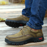 Spring Autumn Stylish Men Leather Hiking Shoes