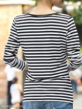 V Neck Single Breasted Stripes Long Sleeve T-Shirts