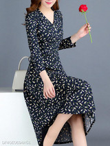 V Neck Print Maxi Dress V Neck Print Maxi Dress