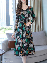 V Neck Print Maxi Dress V Neck Print Maxi Dress