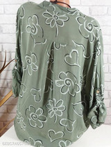 V Neck Loose Fitting Print Blouses