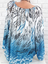 V Neck Loose Fitting Print Blouses