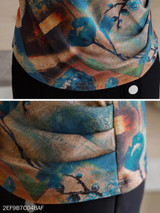 Turtle Neck Print Blouses