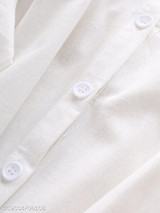 Turn Down Collar Single Breasted Plain Shift Dress