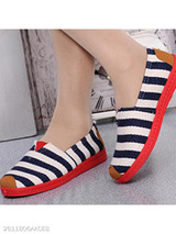 Striped Flat Round Toe Casual Flat & Loafers