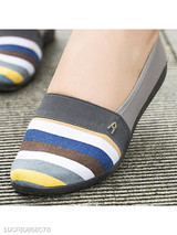 Striped Flat Round Toe Casual Comfort Flats