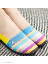 Striped Flat Round Toe Casual Comfort Flats