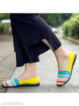 Striped Flat Round Toe Casual Comfort Flats