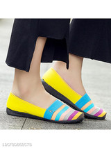 Striped Flat Round Toe Casual Comfort Flats