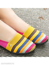 Striped Flat Round Toe Casual Comfort Flats