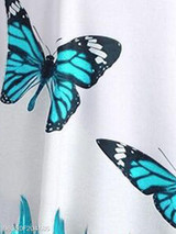 Summer Polyester Women Open Shoulder Animal Butterfly Printed Printed Short Sleeve T-Shirts