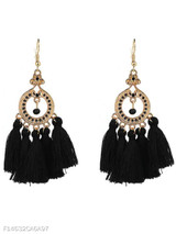 Statement Hollow Out Circle Tassel Drop Earrings