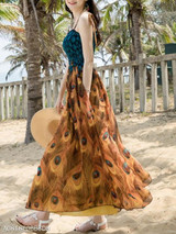 Spaghetti Strap Animal Printed Maxi Dress