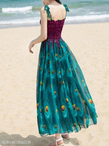 Spaghetti Strap Animal Printed Maxi Dress