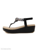SOCOFY High Heeled T Strap Peep Toe Beach Casual Sandals