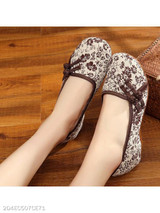 SOCOFY Floral Low Heeled Blend Round Toe Casual Flat & Loafers