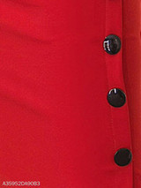 Plain Belt Peplum Side Slit Pencil Midi Skirt