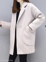 Notch Lapel Patch Pocket Plain Coat