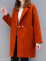 Notch Lapel Patch Pocket Plain Coat