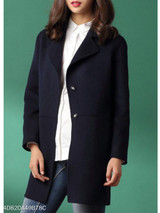 Notch Lapel Patch Pocket Plain Coat