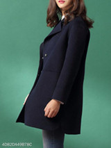 Notch Lapel Patch Pocket Plain Coat