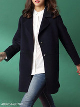 Notch Lapel Patch Pocket Plain Coat