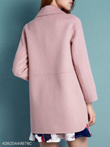Notch Lapel Patch Pocket Plain Coat