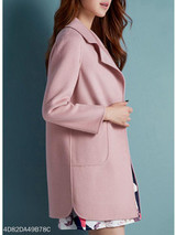 Notch Lapel Patch Pocket Plain Coat