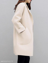 Notch Lapel Patch Pocket Plain Coat
