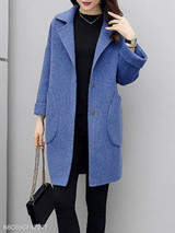 Notch Lapel Patch Pocket Plain Coat