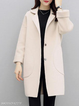 Notch Lapel Patch Pocket Plain Coat