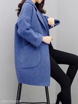 Notch Lapel Patch Pocket Plain Coat