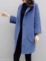 Notch Lapel Patch Pocket Plain Coat