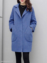 Notch Lapel Patch Pocket Plain Coat