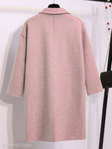 Notch Lapel Patch Pocket Zigzag Striped Coat