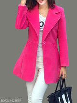 Notch Lapel Single Button Plain Coat