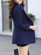 Notch Lapel Single Button Belt Loops Plain Coat