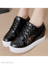 Lace Plain Flat Lace Criss Cross Round Toe Casual Sport Sneakers